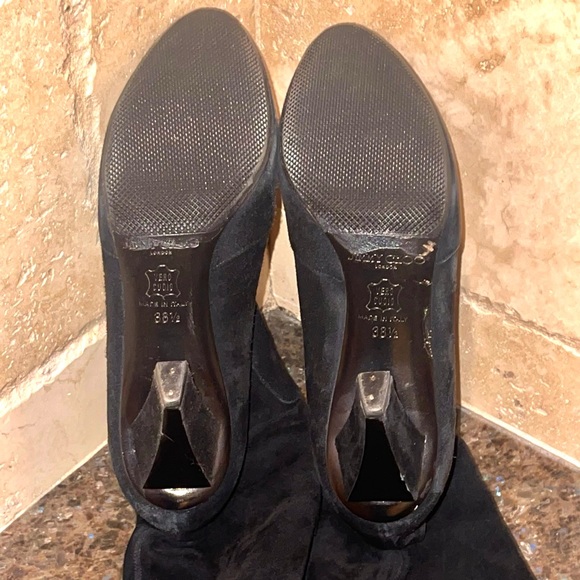 Jimmy Choo Black Suede Over-The-Knee Heeled Boots - Picture 6 of 12